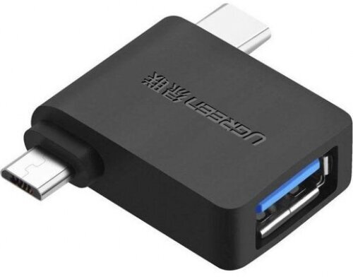 Адаптер-переходник Ugreen 2 in 1 Adapter Micro USB + USB Type C to USB 3.0, черный