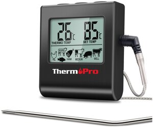 Термощуп/ Кулинарный термометр с термощупом/ Термометр для мяса/ ThermoPro TP-16 Черный / Инструкция на русском языке