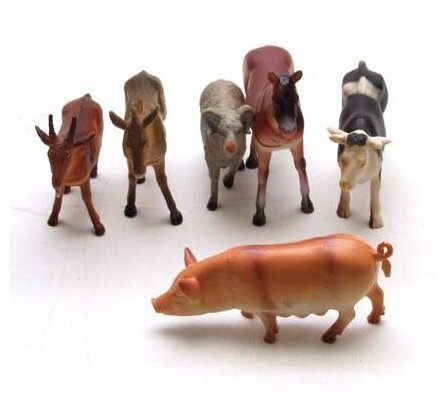 Набор игрушечных животных с фермы (6 штук х 15 см) (Т50554) 1toy - фото №8