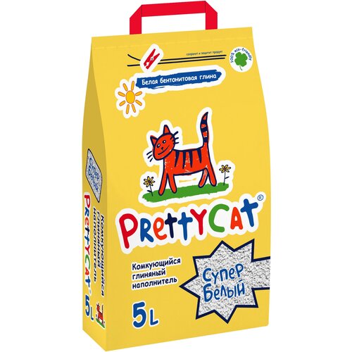 PrettyCat Супер белый наполнитель комкующийся для кошачьих туалетов 4,2 кг prettycat prettycat комкующийся наполнитель 20 кг