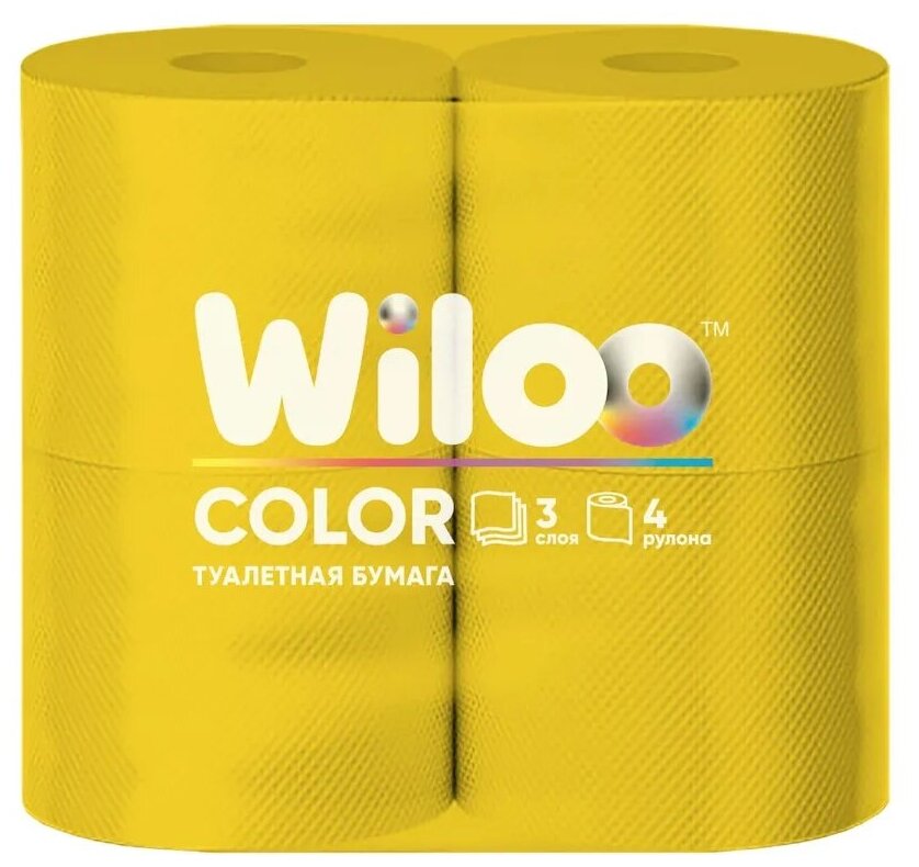 Туалетная бумага Wiloo Color Желтая 3сл 4рул/упак