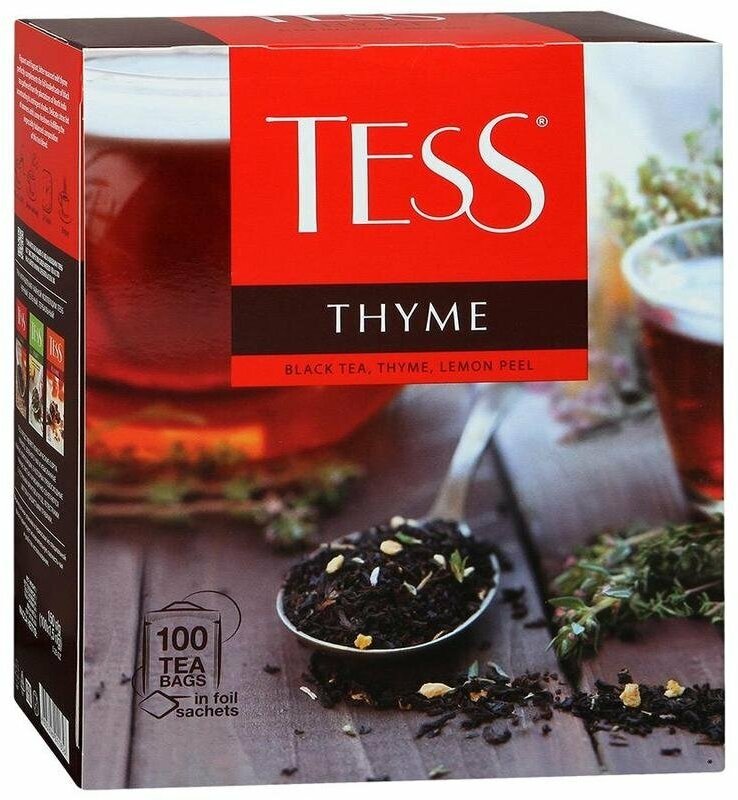 Чай черный Tess Thyme в пакетиках, 100 пак.