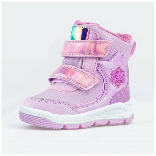 фото Ботинки котофей, зимние, на липучках, мембранные, светоотражающие элементы, размер 25, розовый