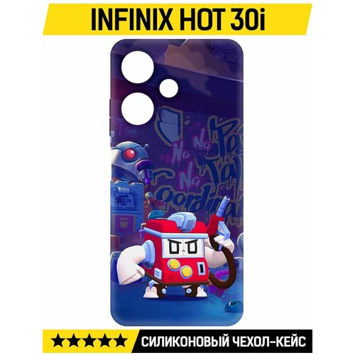 Чехол-накладка Krutoff Soft Case Brawl Stars - V8-БИТ для INFINIX Hot 30i черный чехол накладка krutoff soft case brawl stars v8 бит для infinix note 12 nfc g88 черный