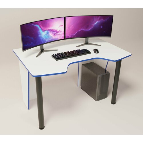 Игровой компьютерный стол FPS 120х78х73 Бело-синий