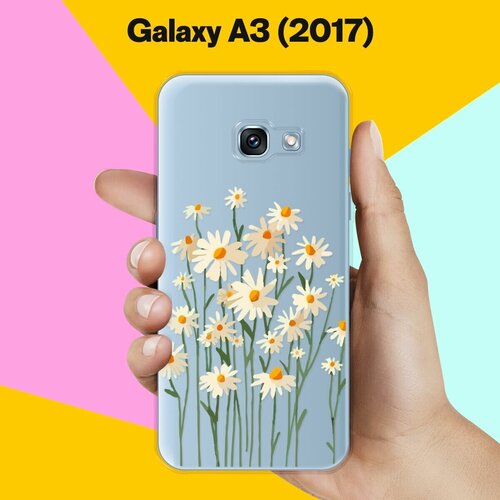 Силиконовый чехол на Samsung Galaxy A3 (2017) Ромашки / для Самсунг Галакси А3 2017 полупрозрачный дизайнерский силиконовый чехол для самсунг галакси а3 2017 samsung galaxy a3 2017 единорог и радуга