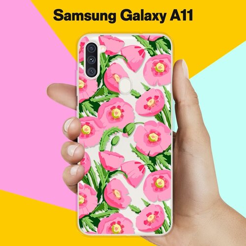 Силиконовый чехол Узор из цветов на Samsung Galaxy A11 силиконовый чехол узор из котов на samsung galaxy a11