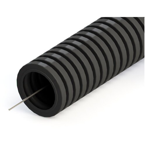 Труба гофрированная ПНД d25мм с протяжкой черн. (уп.75м) Урал Пак ГФ-1100025-075