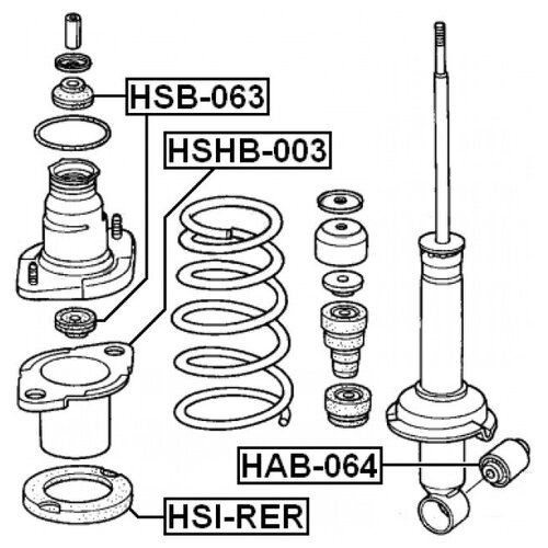 HSIRER Проставка пружины верхяя HONDA CR-V RE3/RE4 2007-2012 FEBEST