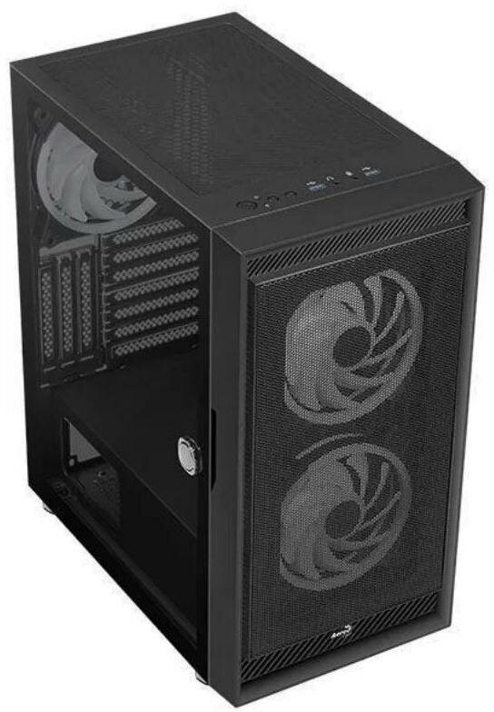 Корпус ATX AEROCOOL Graphite-G-BK-v2, Midi-Tower, без БП, черный [accm-pb24033.11] - фото №11