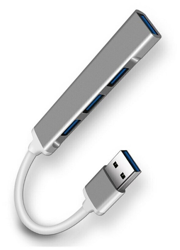 USB-концентратор (USB х 4 USB порта) высокоскоростной мульти-разветвитель адаптер USB-хаб Серый