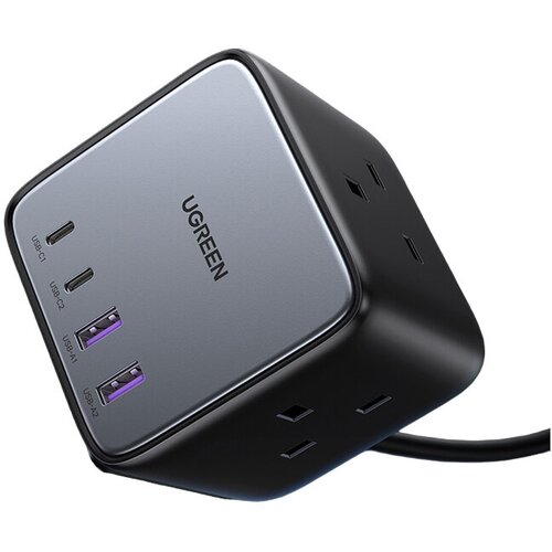 Сетевое зарядное устройство UGREEN CD268 (60113) DigiNest Cube Charging Station 65W with 2*USB-C and 2*USB-A. Цвет: серый космос зарядное устройство ugreen cd268 diginest cube charging station 65w with 2xusb type c and 2xusb a space grey 60113