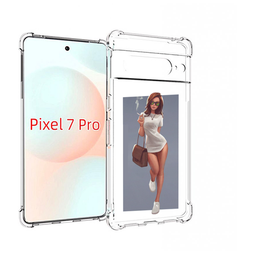 Чехол MyPads девушка-в-белой-футболке женский для Google Pixel 7 Pro задняя-панель-накладка-бампер чехол mypads девушка в ванне женский для google pixel 7 pro задняя панель накладка бампер