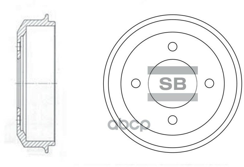 Барабан Тормозной Задний Hyundai Accent (X-3) 94-99 R Sangsin brake арт. sd1003