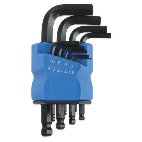 Набор ключей шестигранных для дома и автомобиля black с шаром CrV 15 - 10 мм 9 шт 700₽