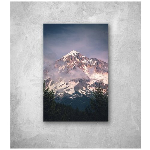 Картина на стекле скалистые горы 40х60см.