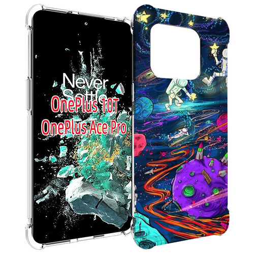 Чехол MyPads красочный космос для OnePlus 10T задняя-панель-накладка-бампер