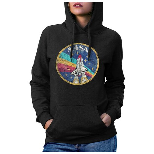фото Толстовка / худи dream shirts космический шаттл nasa женский черный 42 размер