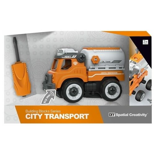 DIY Spatial Creativity Конструктор Грузовой автомобиль Oil Tank звук LM8063-YZ-1 с 3 лет