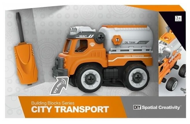 фото DIY Spatial Creativity Конструктор Грузовой автомобиль Oil Tank звук LM8063-YZ-1 с 3 лет