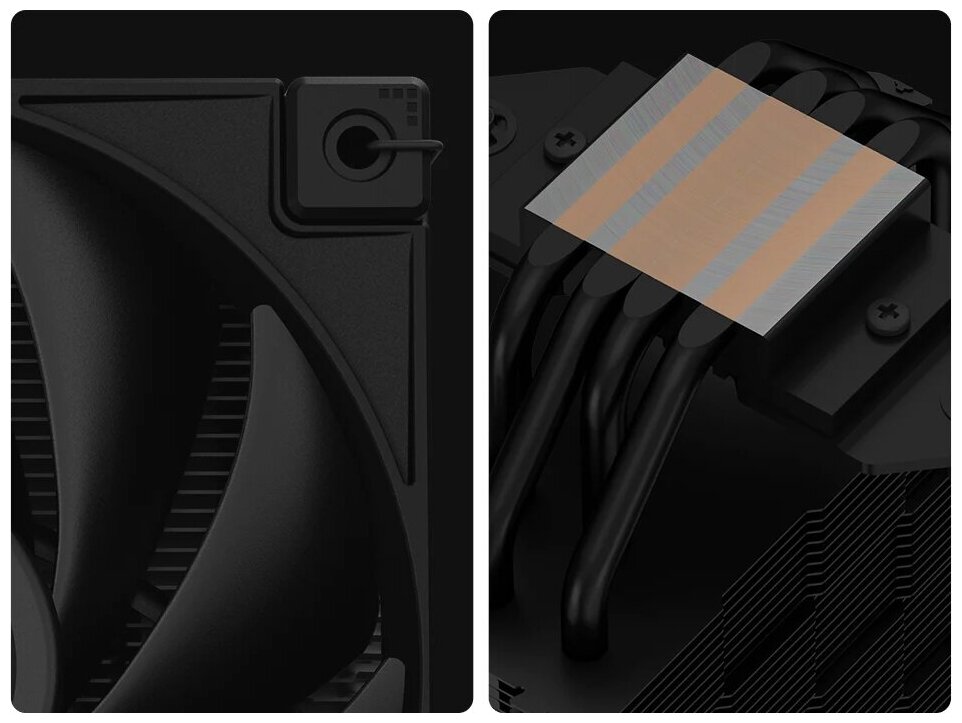 Кулер для процессора DEEPCOOL AK400 ZERO DARK PLUS LGA1700/1200/115X/AM5/AM4 (12шт/кор, TDP 260W, PWM, DUAL Fan 120mm, 4 тепл. Трубки, черный) RET (AK400 ZERO DARK PLUS) - фото №7