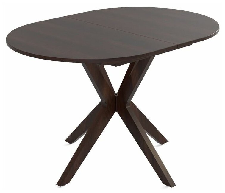 фото Стол обеденный овальный раздвижной Астерия (Темный орех /шпон дуб)