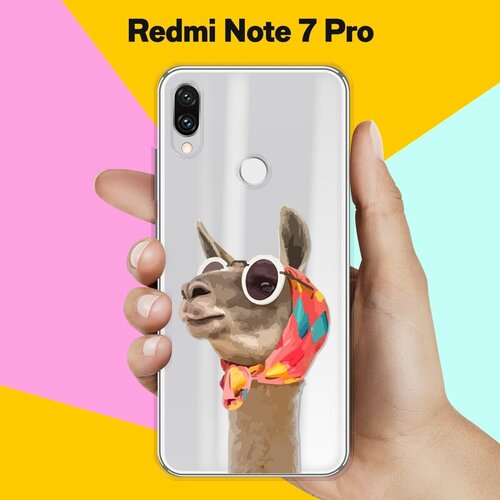 Силиконовый чехол Лама в очках на Xiaomi Redmi Note 7 Pro силиконовый чехол лама в очках на xiaomi redmi note 8 pro