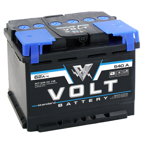 Автомобильный аккумулятор VOLT STANDARD 6СТ-62.1 прямая полярность ёмкость 62 Ач