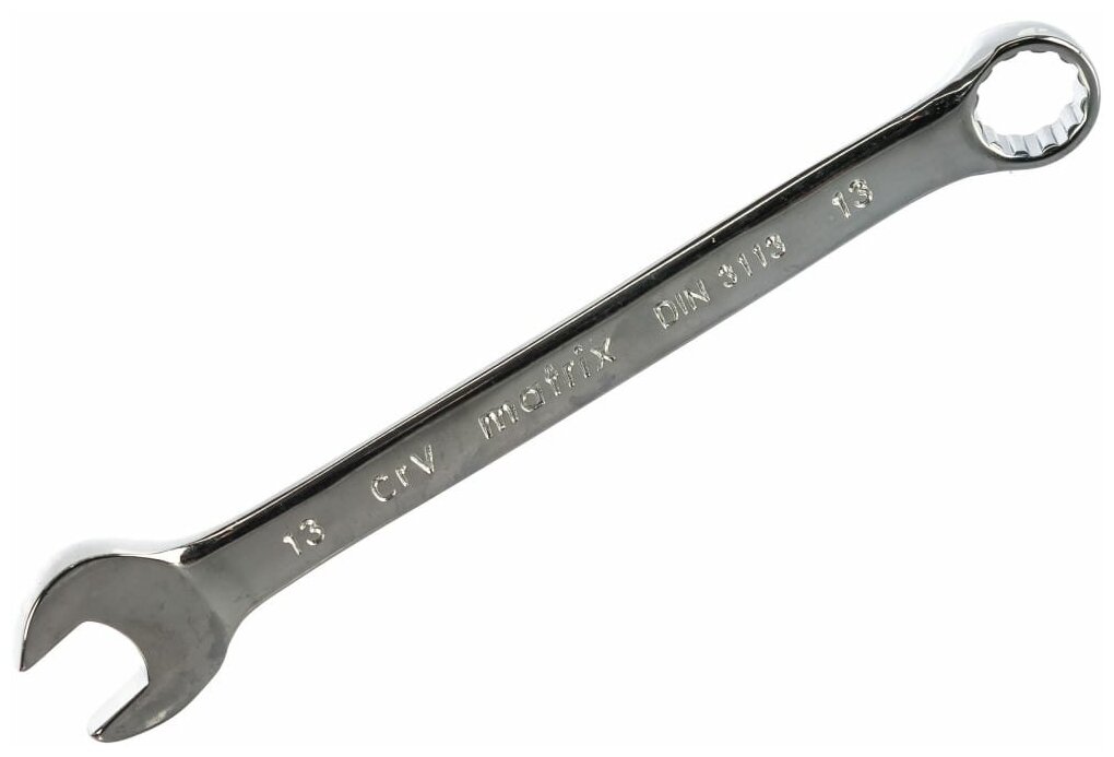 Ключ комбинированный, 13 мм, CrV, полированный хром Matrix - фотография № 10