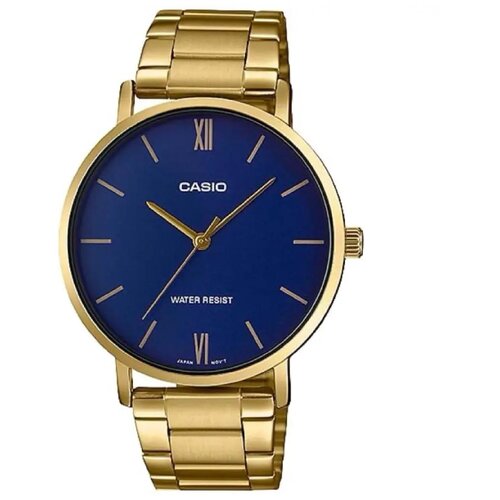 Наручные часы CASIO Collection MTP-VT01G-2B, золотой, серебряный наручные часы casio collection mtp vt01g 2b синий золотой