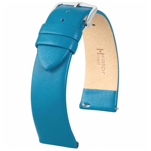 фото Ремешок 039201-84-2-18 голубой синий кожаный ремень 18 мм для часов наручных хирш viazza из кожи натуральной женский hirsch