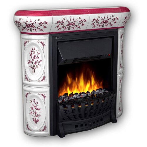 Изразцовый камин Медальон декоративный Сакура КимрПечь с очагом Electrolux Classic EFP/P — 1020LS