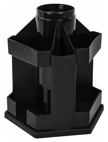 Подставка-органайзер BRAUBERG MAXI DESK, 10 отделений, вращающаяся, 157х140х175 мм, черная, 238093, ОР200