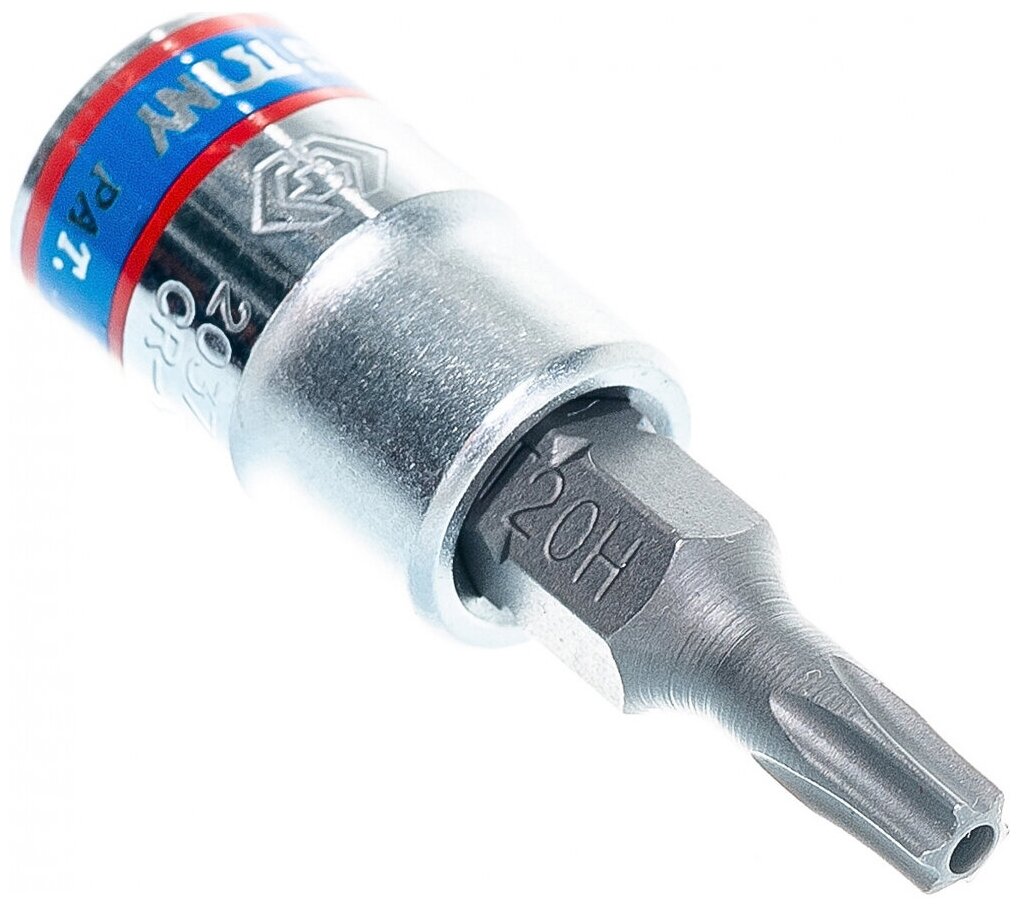 Насадка (бита) торцевая 1/4" TORX T20 37 мм с отверстием KING TONY 203720