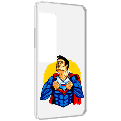 Чехол MyPads русский супермен для Meizu Pro 7 Plus задняя-панель-накладка-бампер