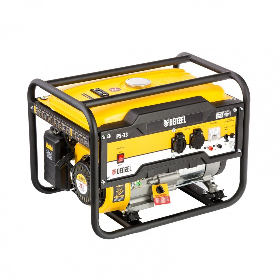 Бензиновый генератор KRANZ KR3300 3,3 кВт, 230 В, 15 л, ручной стартер KR-16-1133