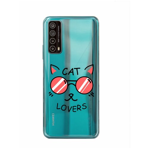 Силиконовый чехол Mcover для Huawei P Smart 2021 с рисунком Влюблённый кот силиконовый чехол mcover для huawei p smart 2021 с рисунком кот охотник