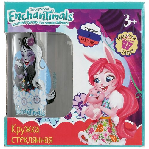 Кружка стеклянная Enchantimals 250 мл в подарочной коробке