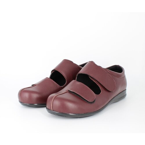 Туфли ортопедические бордовые (Кожа) Обувь диабетическая Обувь женская большие размеры Размер 42