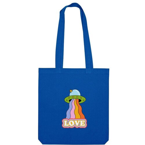 Сумка шоппер Us Basic, синий сумка ретро дудл нло с радугой и надписью love ярко синий
