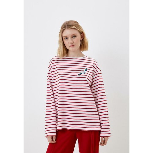 фото Лонгслив берегите птиц, размер one size, белый, голубой, красный