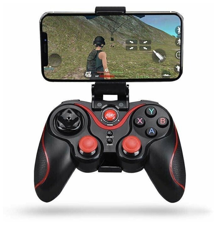 Беспроводной геймпад Wireless Controller x3 с держателем для телефона