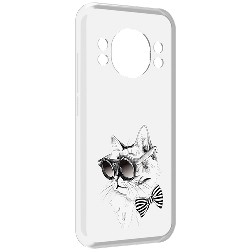 Чехол MyPads крутая кошка в очках для Doogee S98 / S98 Pro задняя-панель-накладка-бампер
