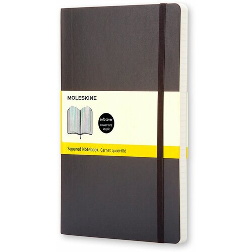 Блокнот Moleskine Classic Soft, 192стр, в клеточку, мягкая обложка, черный [qp617]