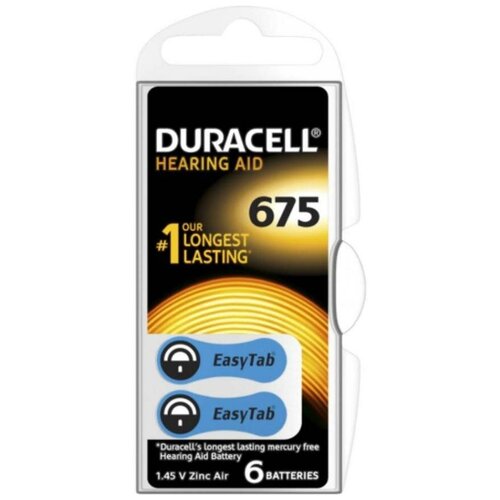 Батарейки для слуховых аппаратов/ батарейки Duracell Hearing Aid ZA675/ 6 шт.