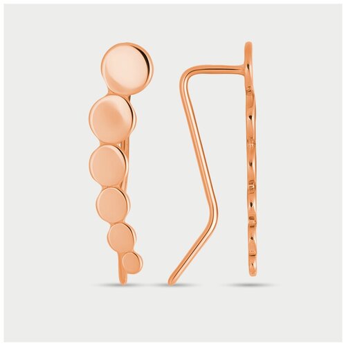 фото Серьги-зажимы женские без вставок из розового золота 585 пробы (арт. 22078) (1,56 / 4500000496095) gold center