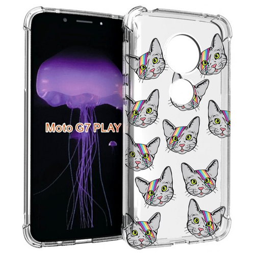 Чехол MyPads кот-с-молнией-на-лбу для Motorola Moto G7 Play задняя-панель-накладка-бампер