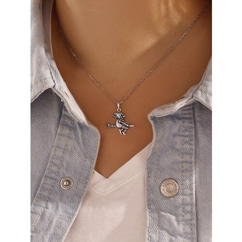 Подвеска Самородок, серебро, 925 проба, оксидирование