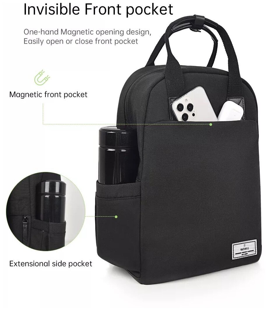 Рюкзак WiWU Ora Backpack Multiple Function Slim Design Black