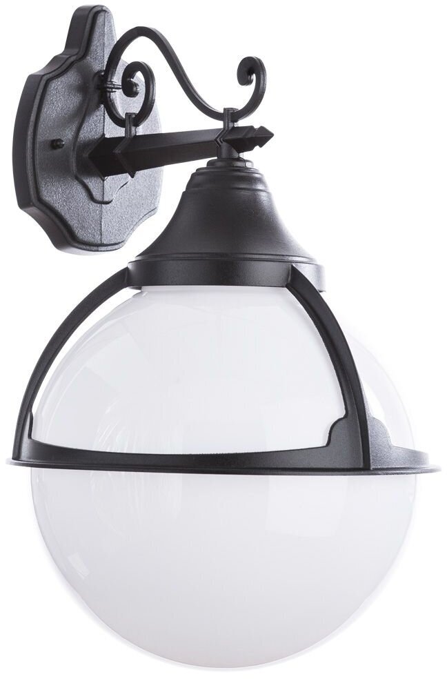 Настенный фонарь уличный шар белый E27 IP44 Arte Lamp Monaco A1492AL-1BK